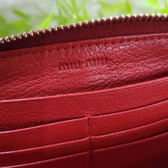 Miu Miu Long Full Zip Around Leather Wallet Authentic - Picture 13 of 17